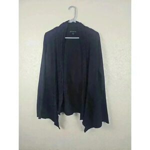 Esperanza Blue Long Sleeve Open Front Textured Cardigan Sweater Womens Size XL